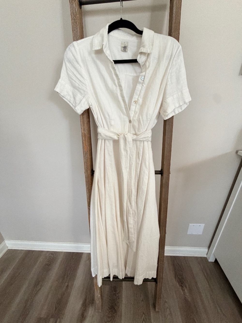 Joie White Fit and Flare Linen Dress